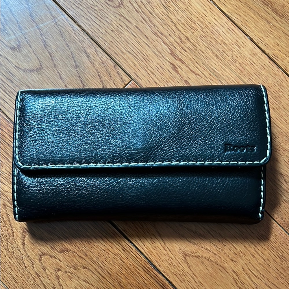 Roots Black Leather Wallet